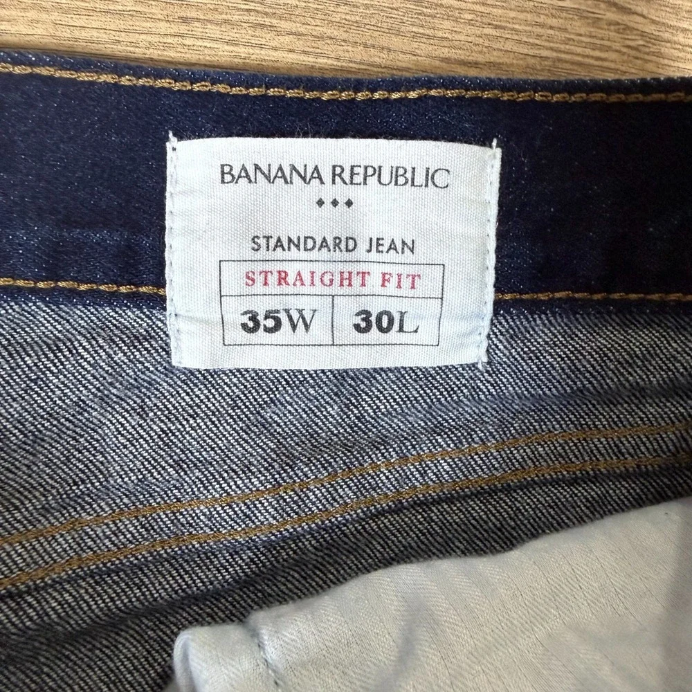 Banana Republic Men Standard Jean Straight Fit Dark‎ Wash Denim 35x30